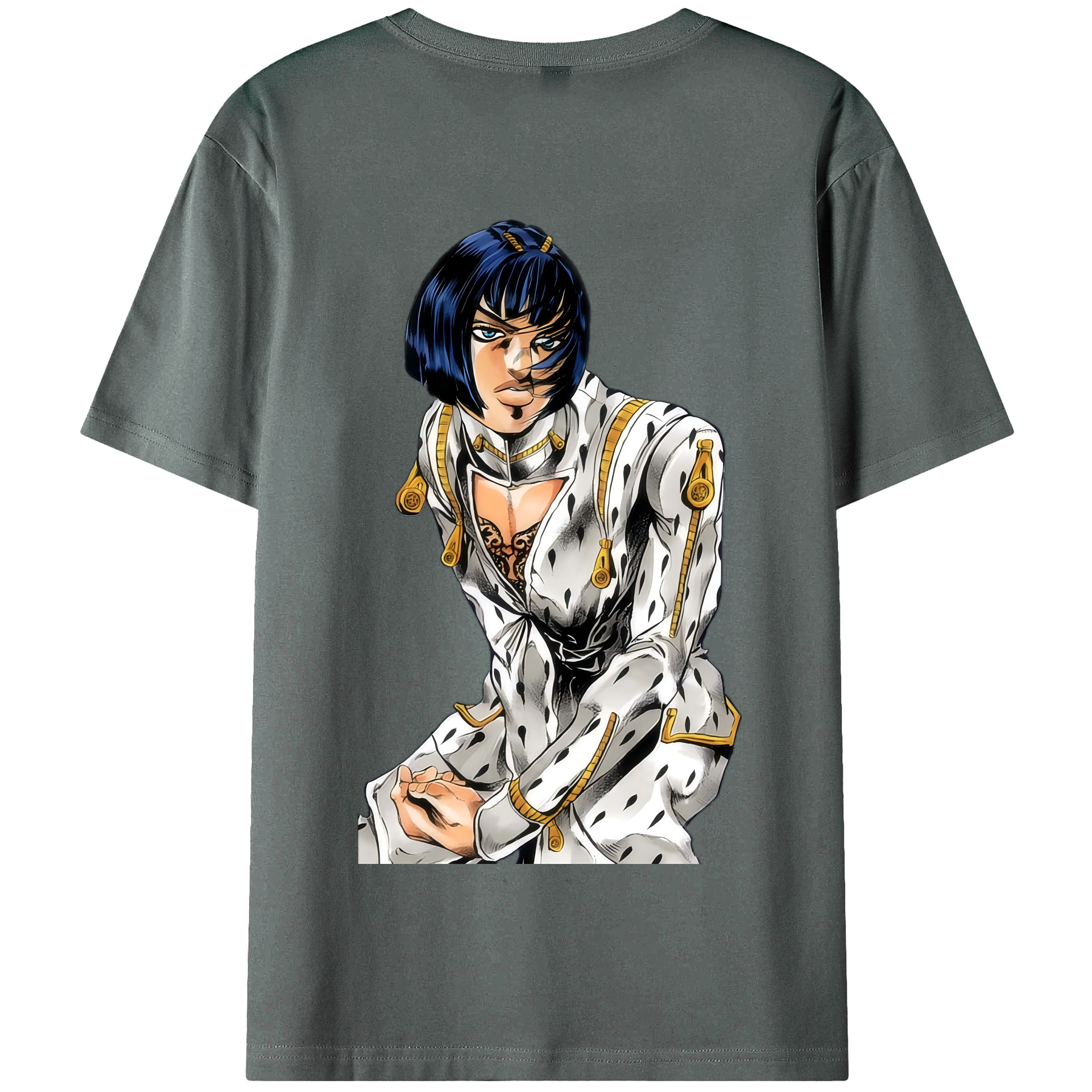 （画像用） ジョジョの奇妙な冒険 ブローノ?ブチャラティ JoJo's Bizarre Adventure Bruno Bucciarati 綿100％半袖Tシャツ（背面プリント）